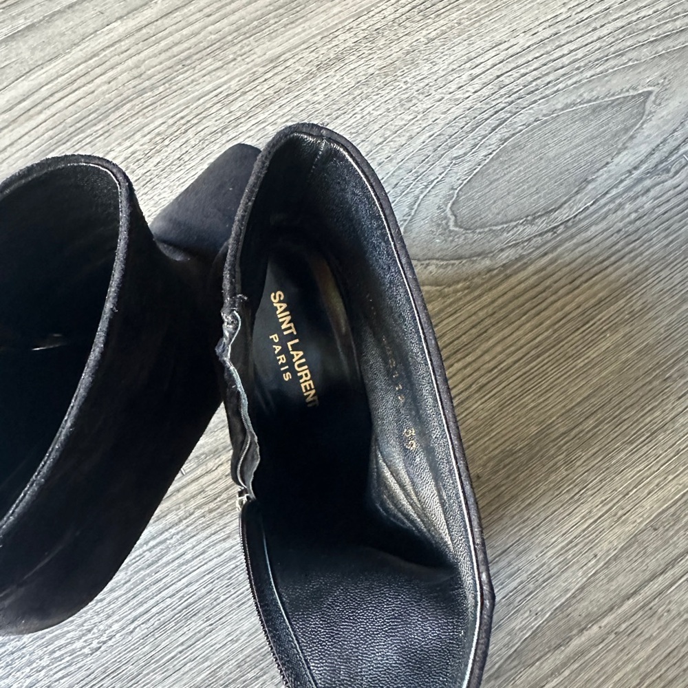 SAINT LAURENT black suede booties size 39​ - Picture 4 of 7